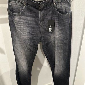 7 FOR ALL MANKIND mens jeans 38 Dark Gray 7T006095 MSRP $218 ADRIEN CLEAN PKT